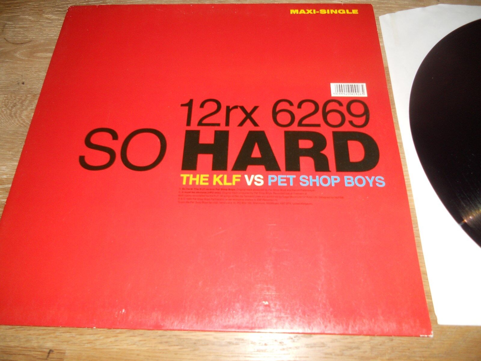 THE KLF VS PET SHOP BOYS "SO HARD" REMIXED LIMITED EDITION GERMAN PRESSED MAXI**