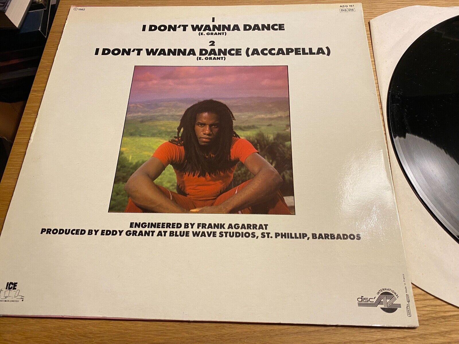 EDDY GRANT  "I DONT WANNA DANCE" 1982 ICE RECORDS 12" MAXI 45 RPM FRENCH PRESS