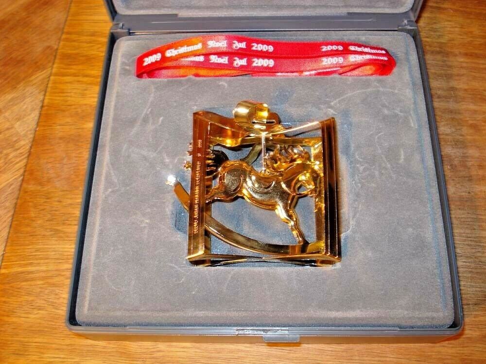 2009 Rocking Horse CHRISTMAS MOBILE 24 carat gold plated GEORG JENSEN Box