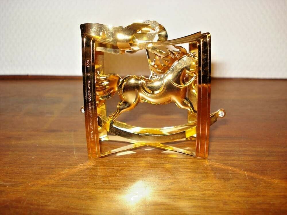 2009 Rocking Horse CHRISTMAS MOBILE 24 carat gold plated GEORG JENSEN Box