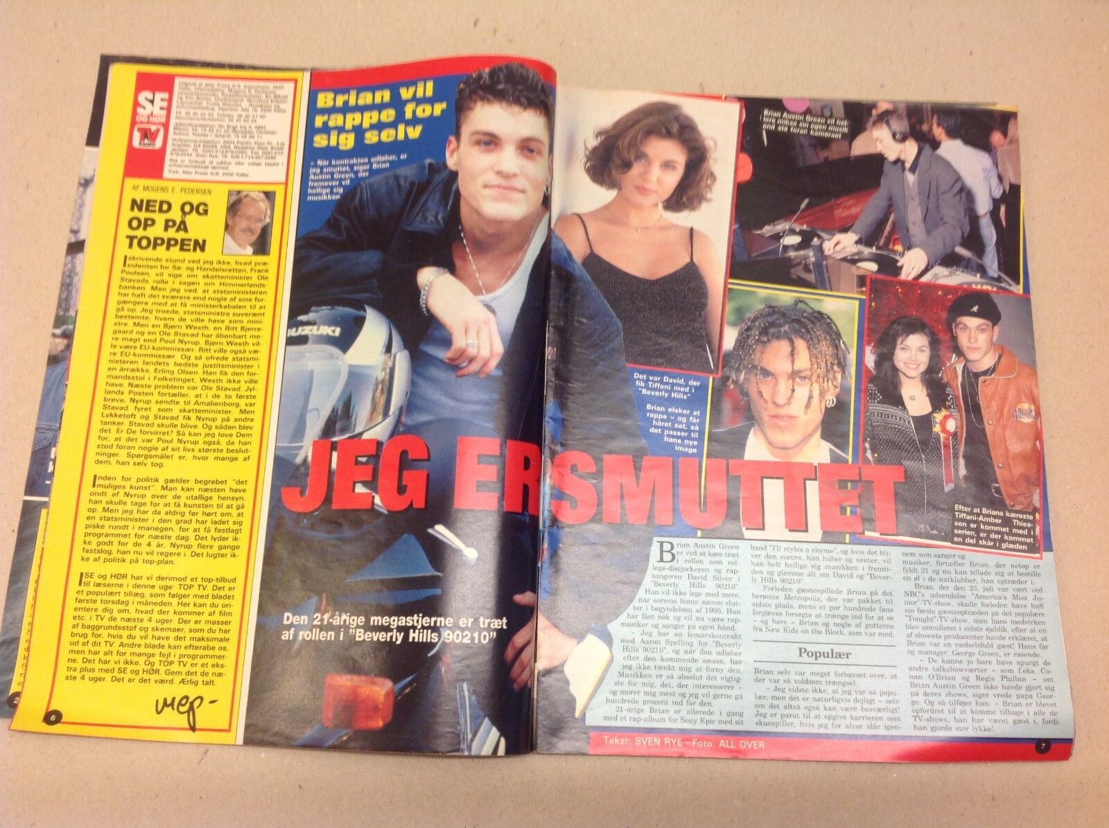 Brian Austin Green David Beverly Hills 90210 Danish Magazine 1994 "Se og Hoer"