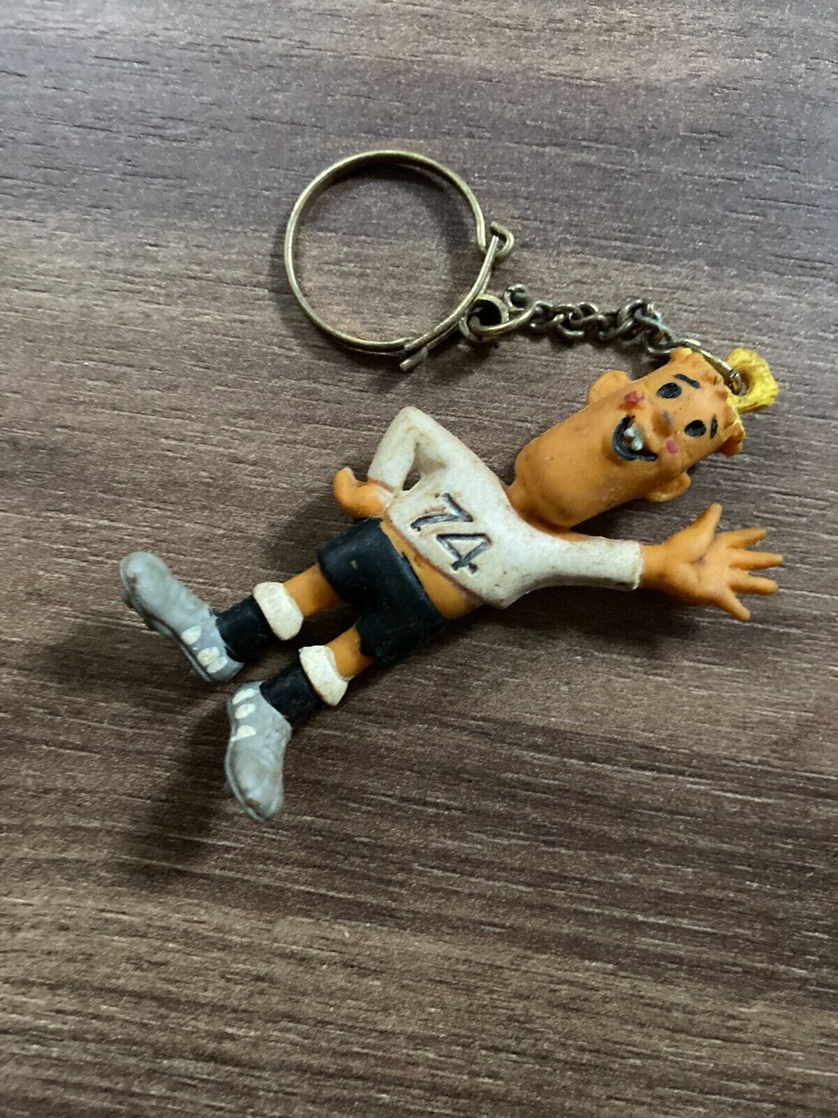 Vintage 1974 World Cup Tip and Tap Mascot Keychain Classic Football Memorabilia