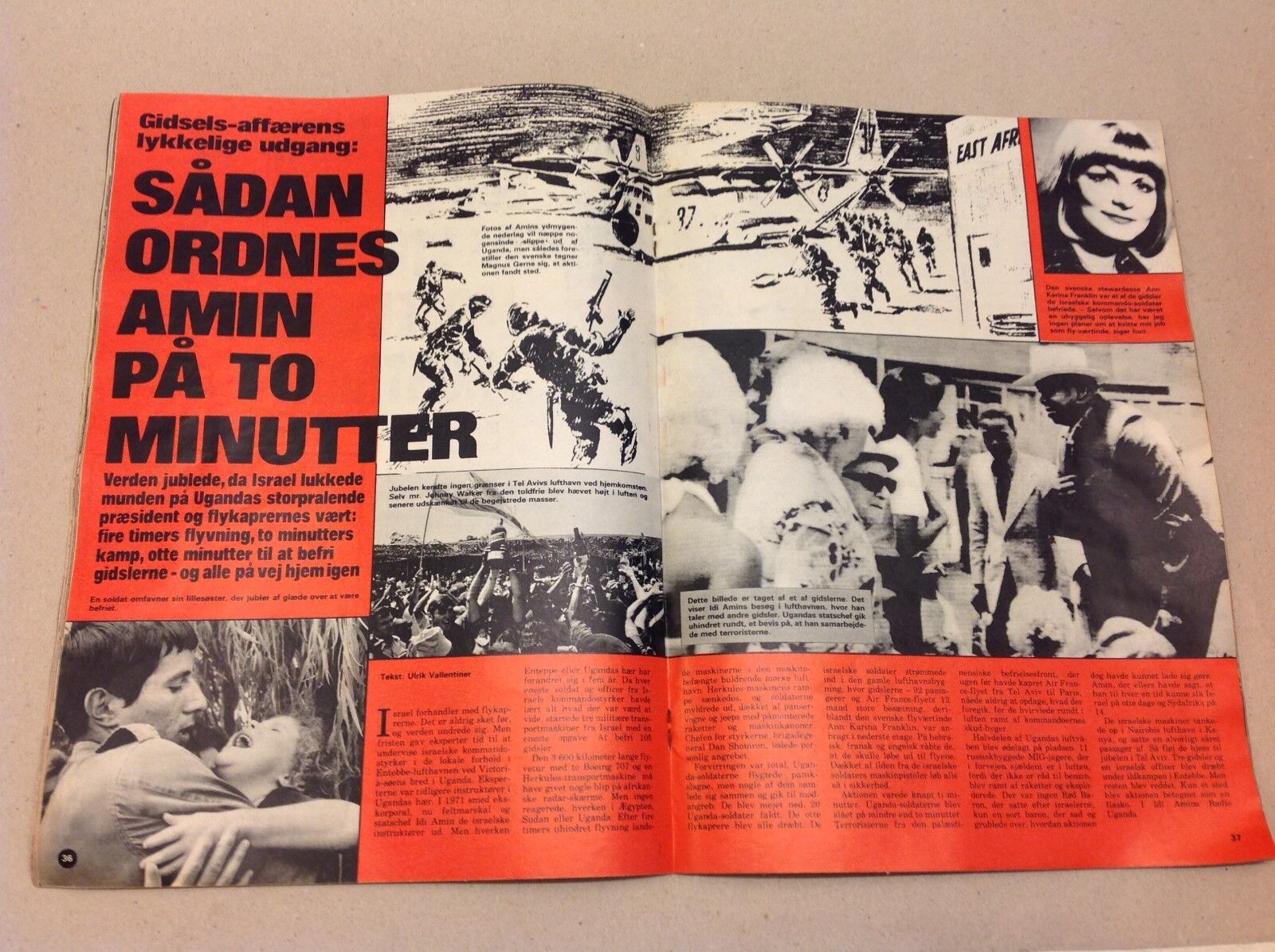 Israel Hostage Idi Amin Uganda Photos Rescue Operation Vtg Danish Magazine 1976