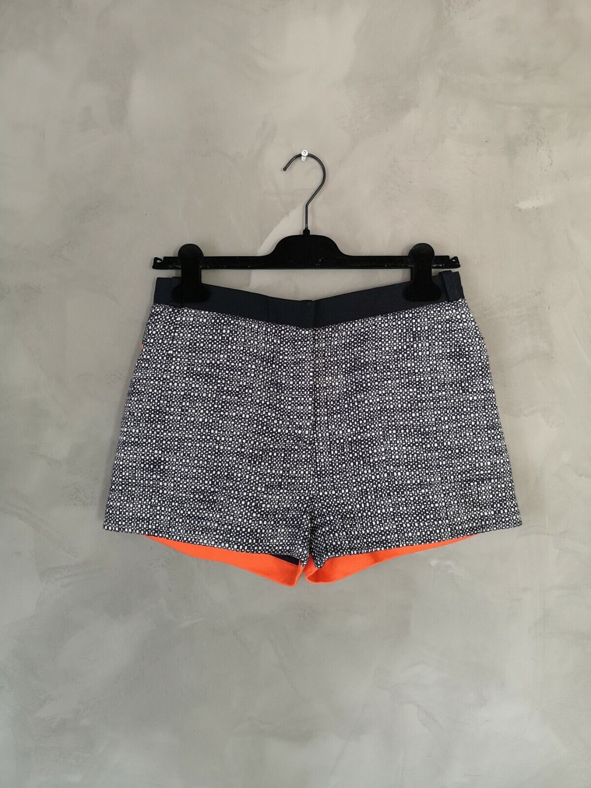 **Victoria Beckham** Orange Tweed Twill Mini Shorts Size Small