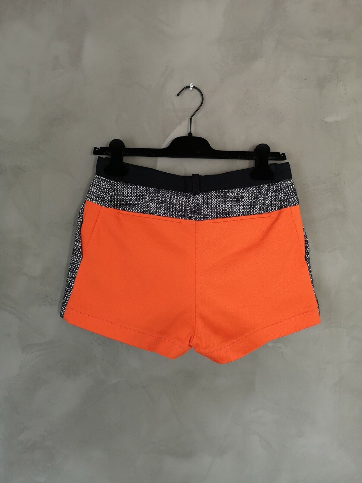 **Victoria Beckham** Orange Tweed Twill Mini Shorts Size Small