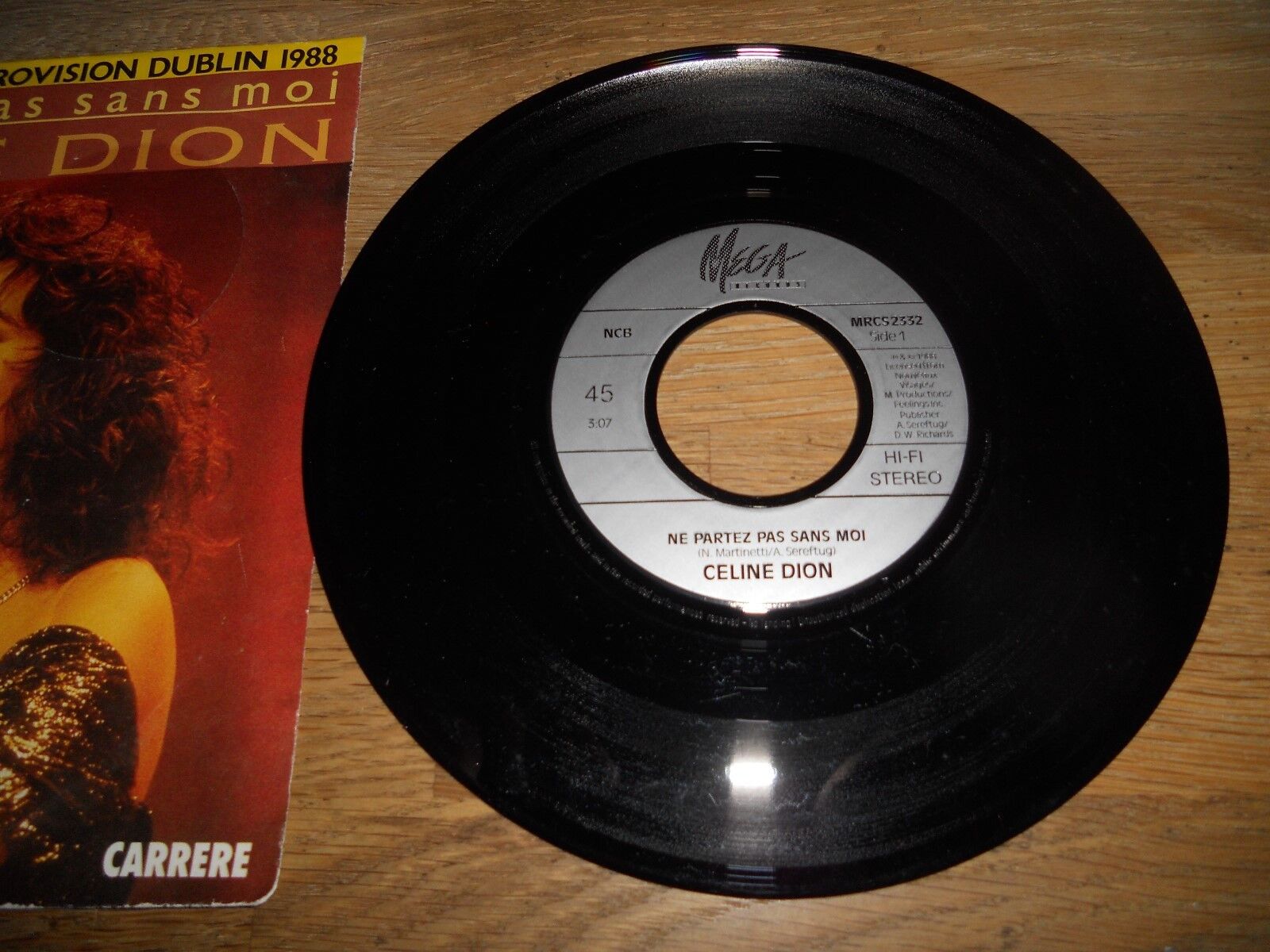 CELINE DION "NE PARTEZ PAS SANS MOI" 1988 NCB Danish 7" Mega Records DENMARK OOP