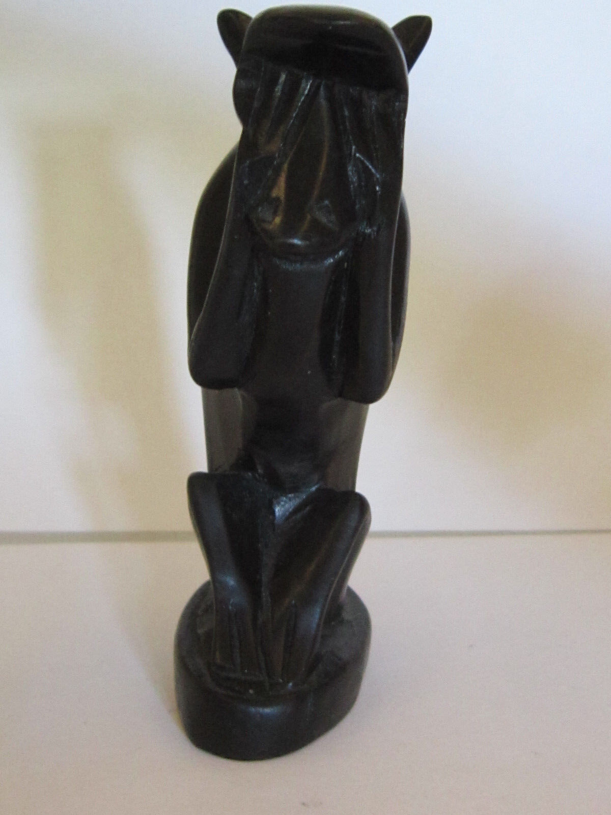 Hear See Speak No Evil Set of 3 Monkeys 3½ " Tall Hand Carved black