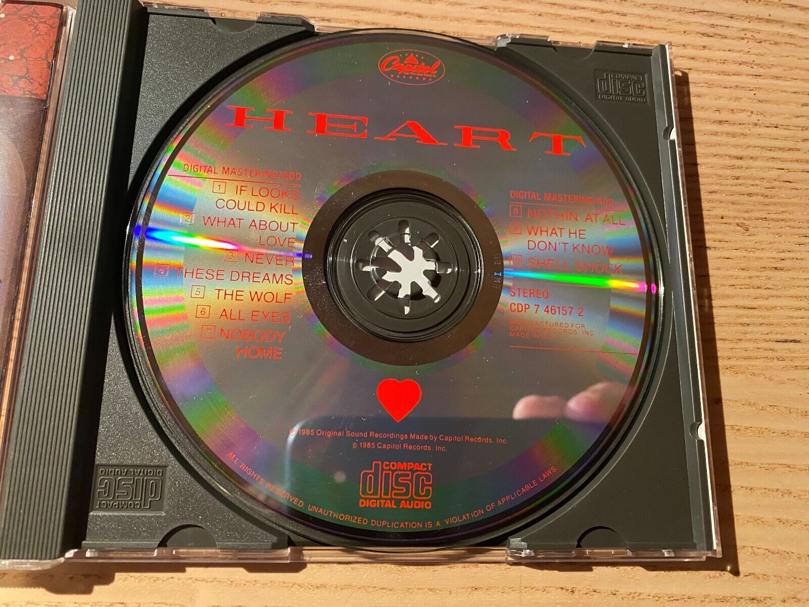 HEART "HEART" DIGITAL MASTERING 1 PRESS UK ADD CD ALBUM 10 TRACK CAPITOL RECORDS