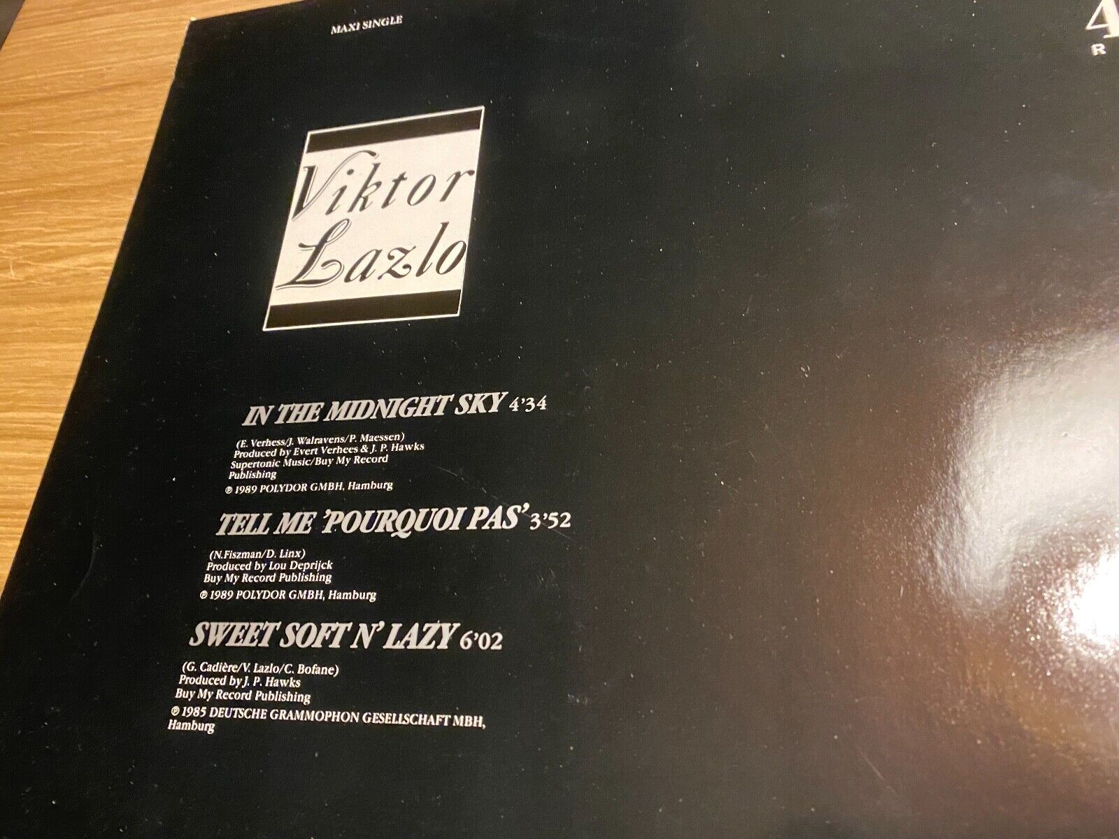 VIKTOR LAZLO "IN THE MIDNIGHT SKY" GERMAN PRESSED 12" 1989 POLYDOR RECORDS RARE*