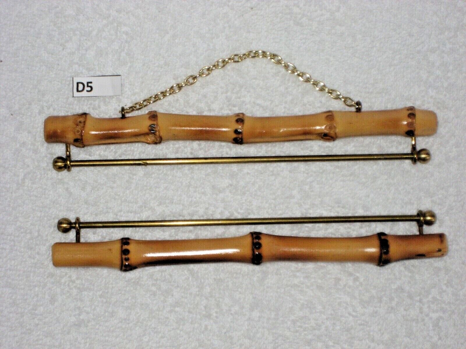 A set of 2 bell pull hardware -bamboo/brass 15cm ~ 5 3/4" Opening #D5