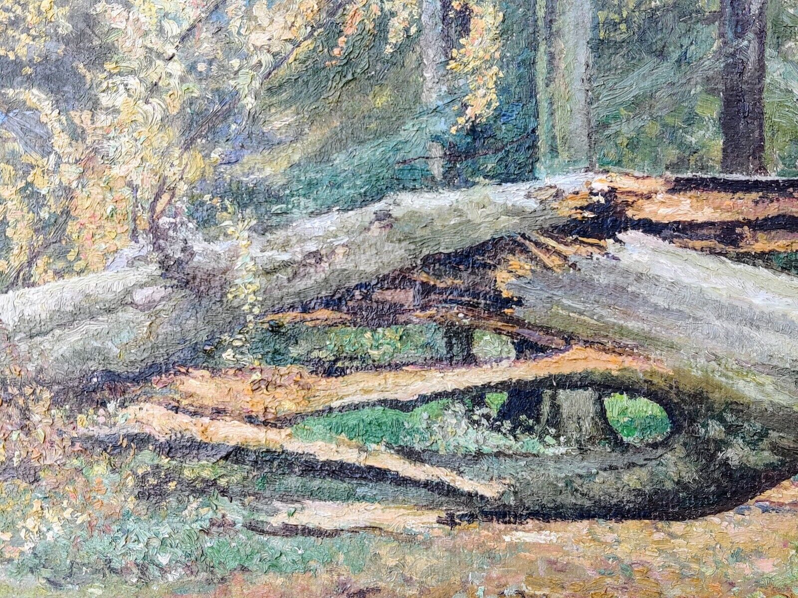 K Dorph Hansen (XIX-XX): FALLEN TREE original oil painting!