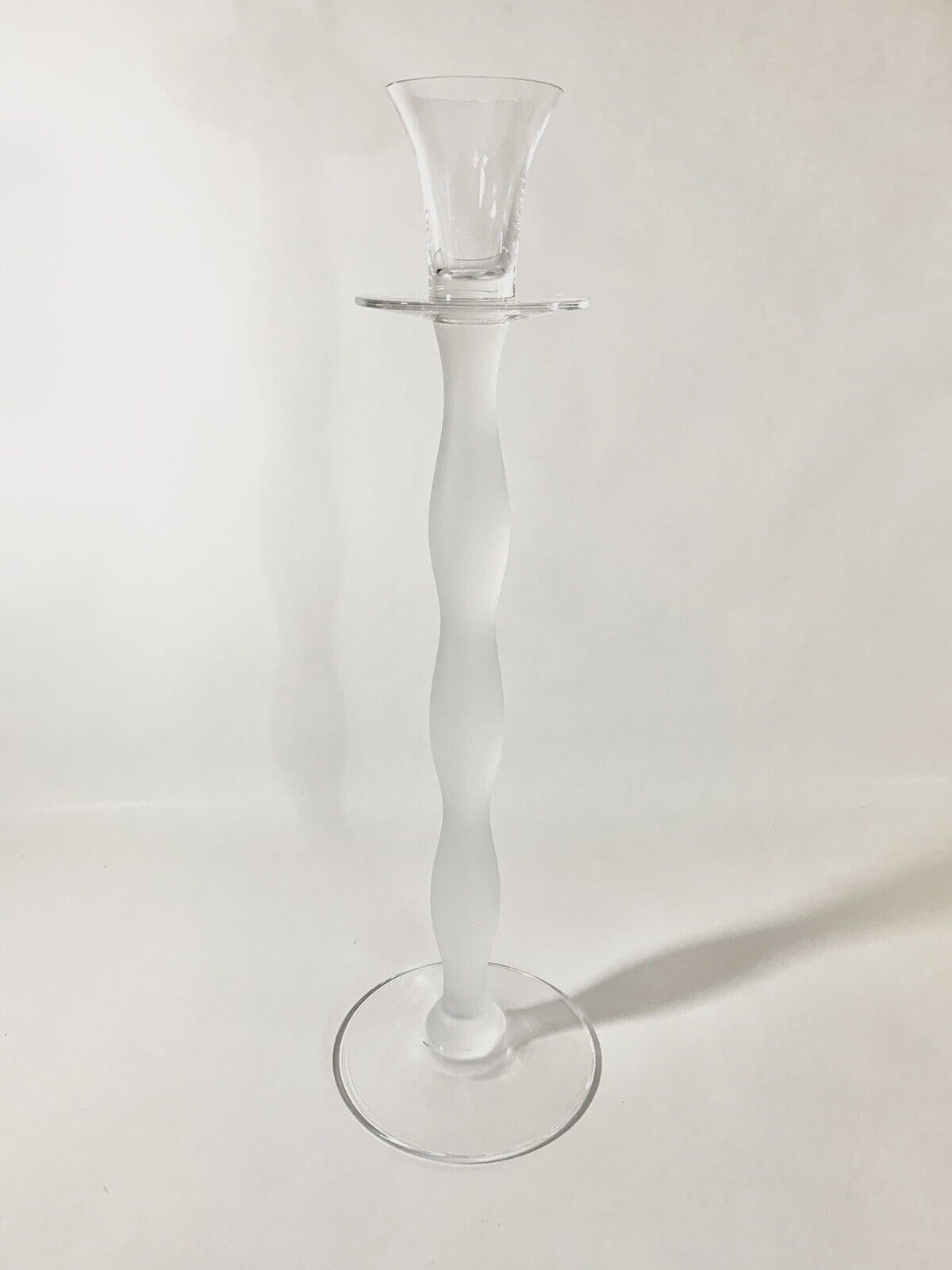 Orrefors Celeste Anne Nilsson White Clear Candle Holder 37 cm 145 inch