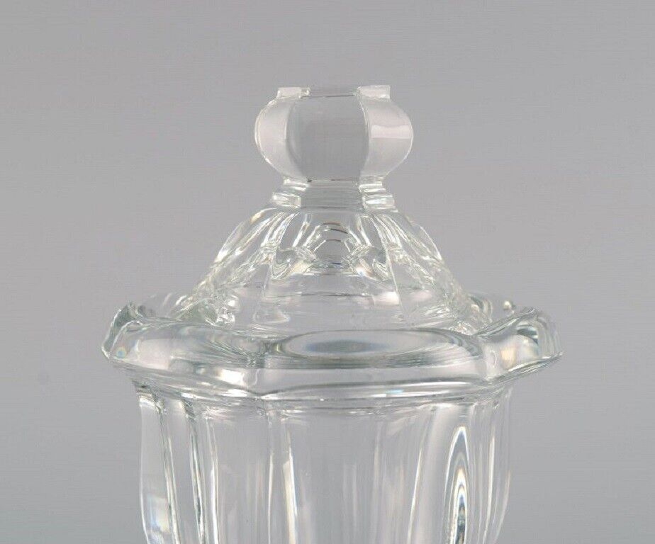 Baccarat France Art Deco Missouri lidded jar in clear art glass 1930s / 40s