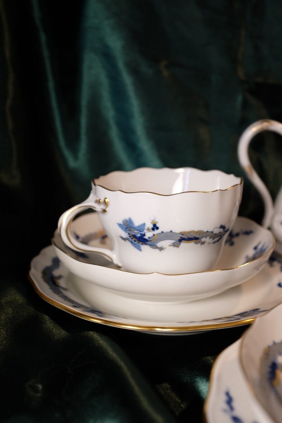 Meissen Coffee Service - Blue Dragon First-Sort Porcelain version top 24k GOLD