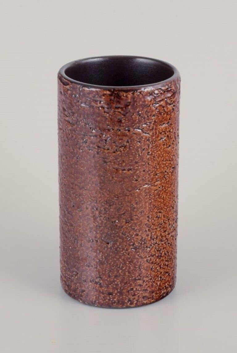 Ingrid Atterberg for Upsala Ekeby Ceramic vase with glaze in brown tones