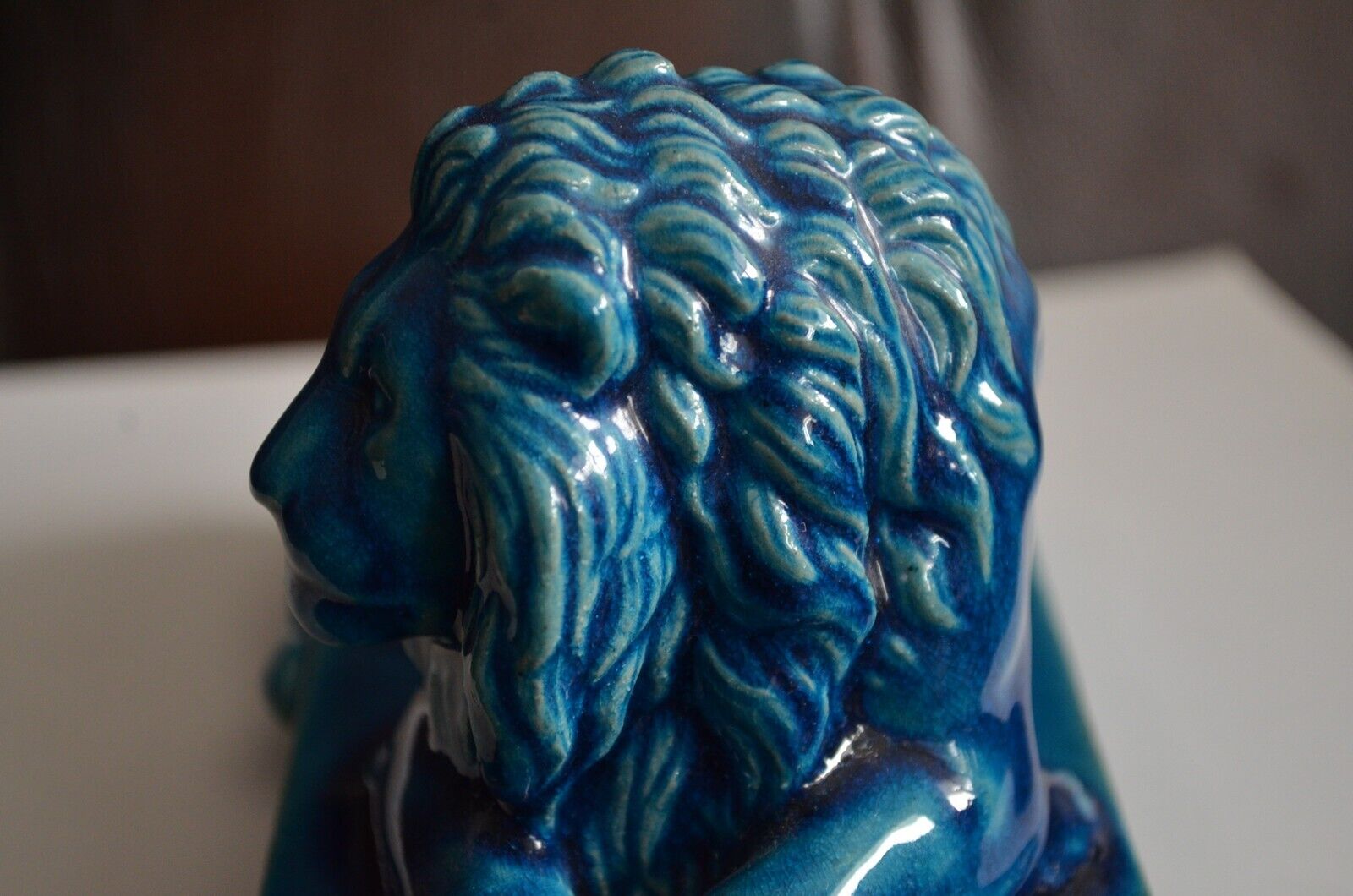 Rare Royal Copenhagen Figurine Lion Blue 3792 Thorvaldsen Sitting Porcelain