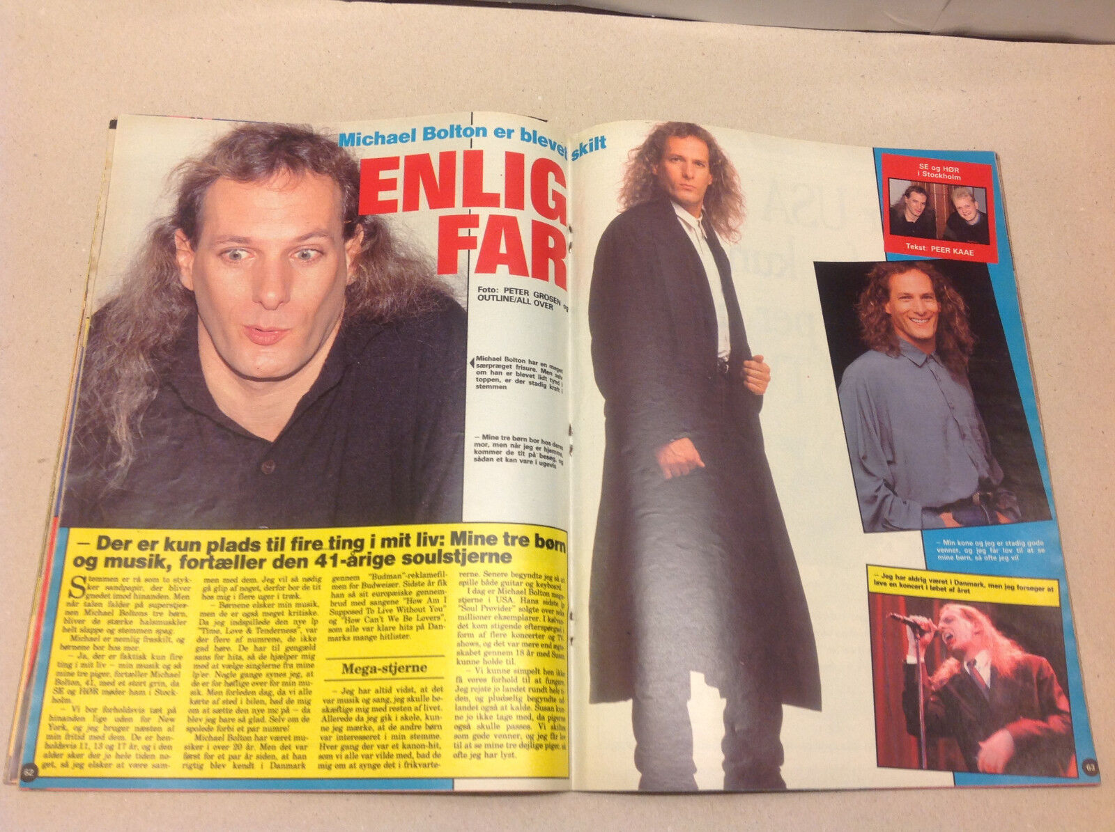 MICHAEL BOLTON INTERVIEW PHOTOS INSIDE DENMARK VINTAGE Danish Magazine 1991