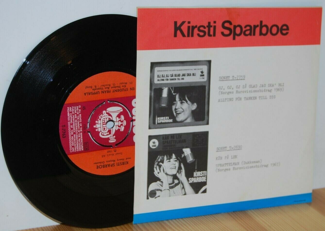 KIRSTI SPARBOE En Student Från Uppsala PS Picture Sleeve 45