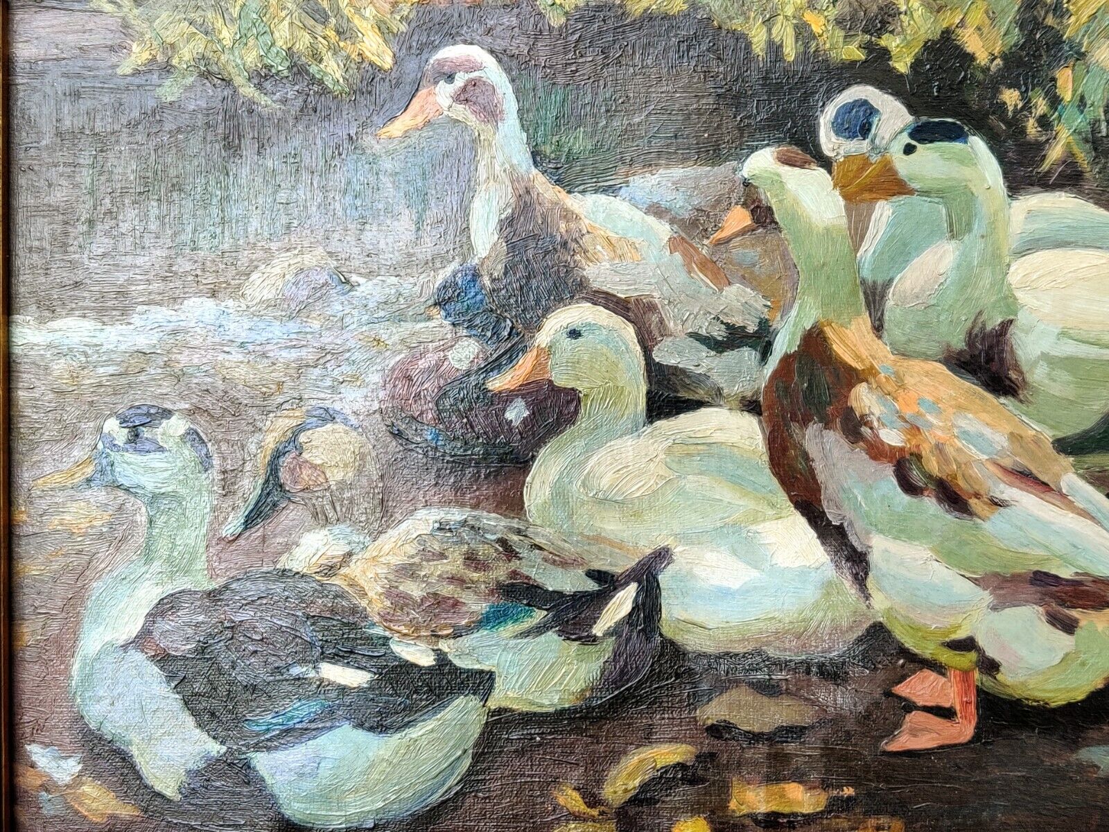 DUCK FAMILY original oil painting low shipping!!