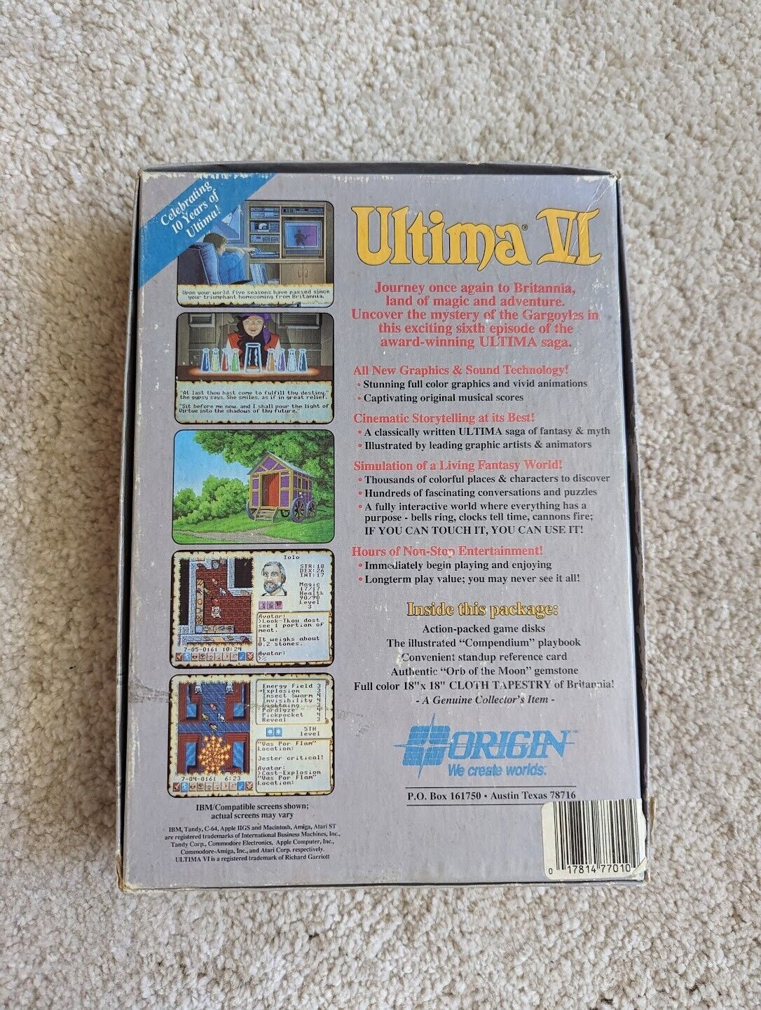 Ultima VI - The False Prophet IBM 525" including cloth map