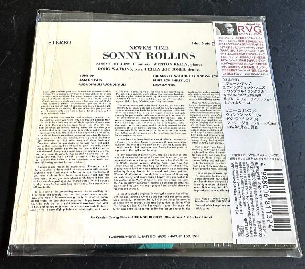 SONNY ROLLINS ''NEWK'S TIME'' - MINI LP JAPAN CD - BLUE NOTE