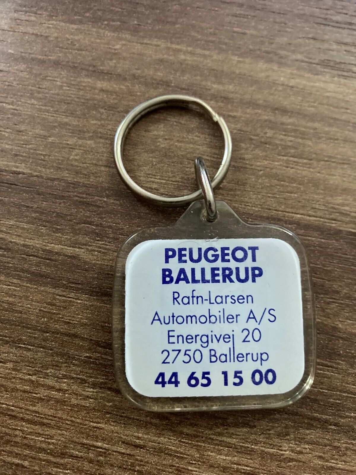 Vintage Peugeot Danish Plastic Keychain - Rare 1980s Car Dealership