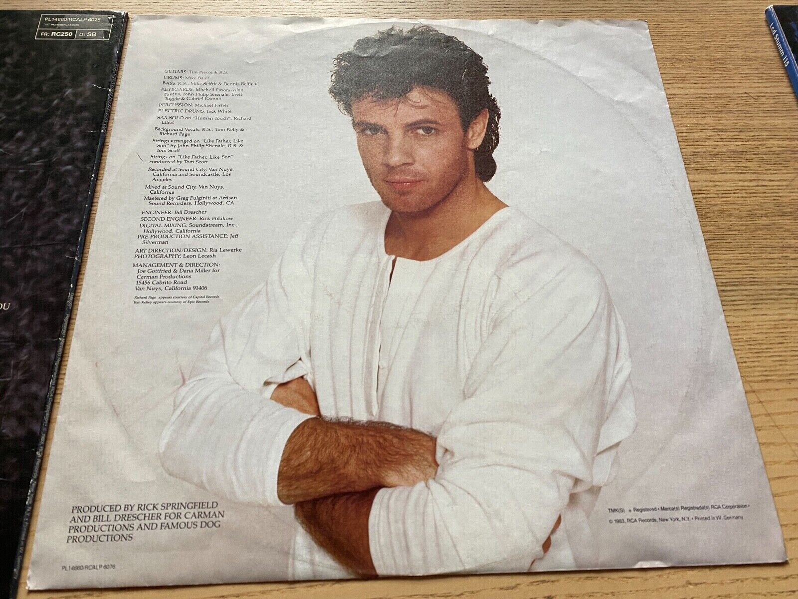 RICK SPRINGFIELD "LIVING IN OZ" 1983 WEST GERMAN PRESS 12" VINYL LP RCA RECORDS*