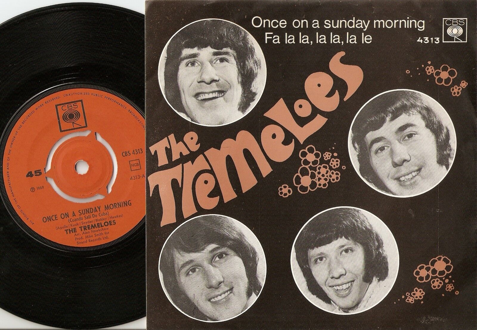 THE TREMELOES ONCE ON A SUNDAY MORNING  FA LA NORWAY 45+PS 1969 MOD SOUL PSYCH