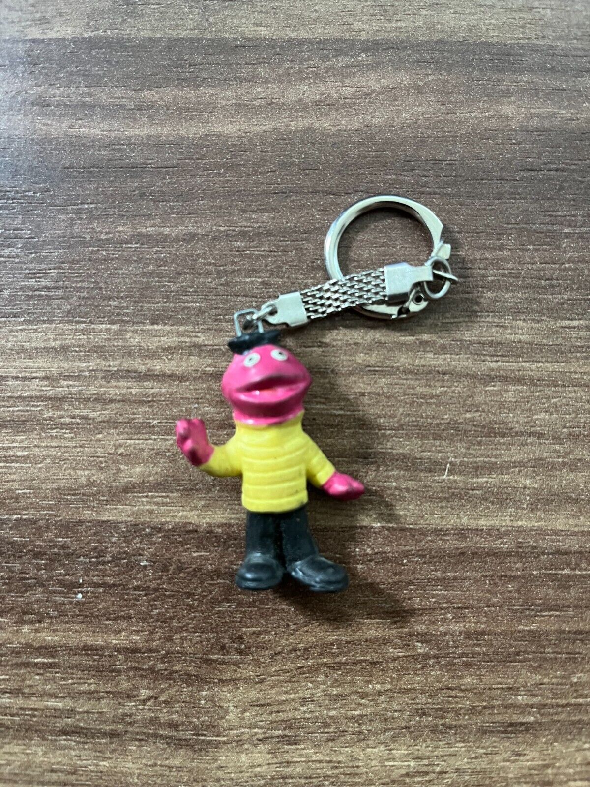 Vintage Muppet Show Style Keychain - Red Character Yellow Sweater  Black Hat