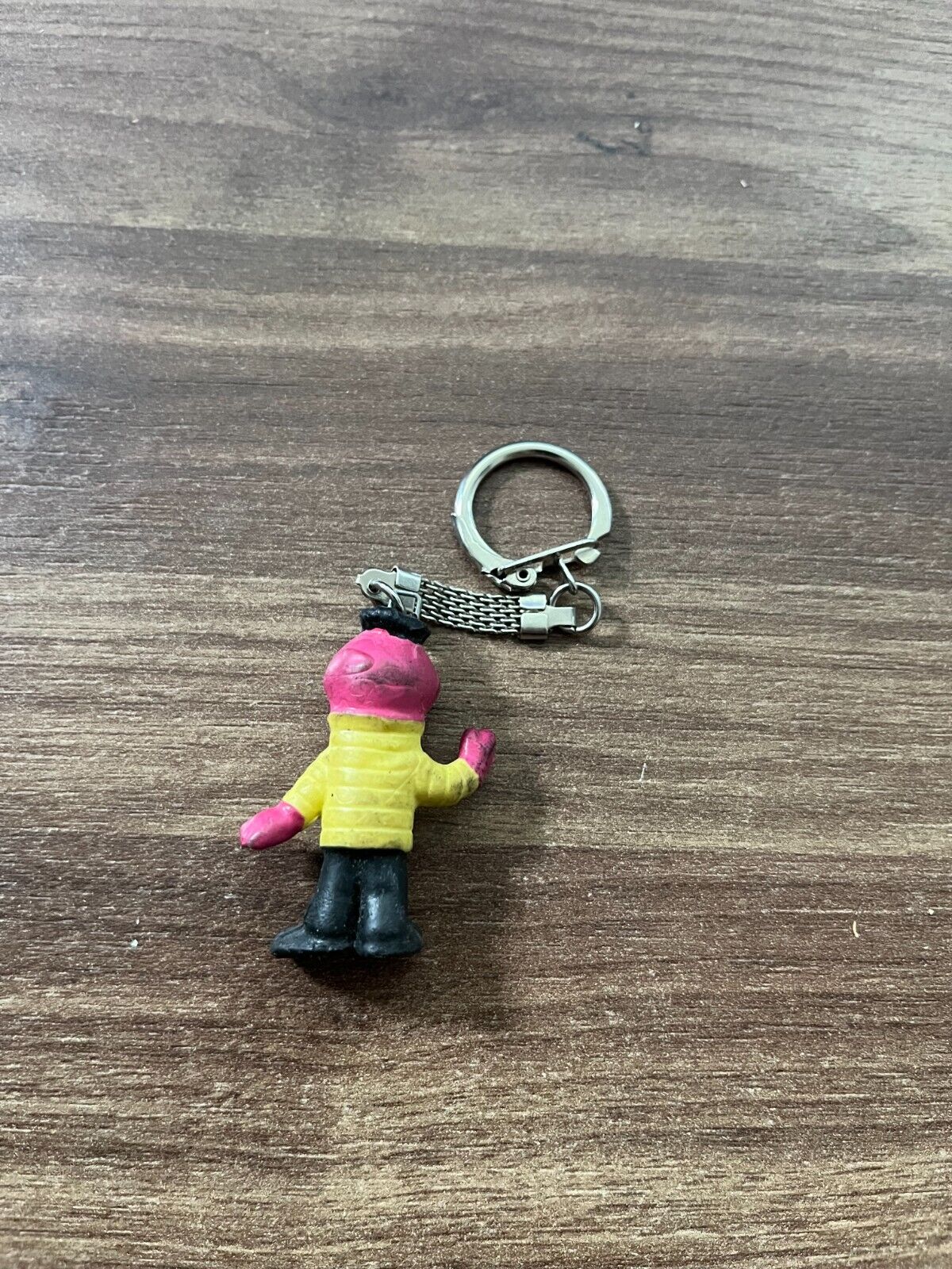 Vintage Muppet Show Style Keychain - Red Character Yellow Sweater  Black Hat