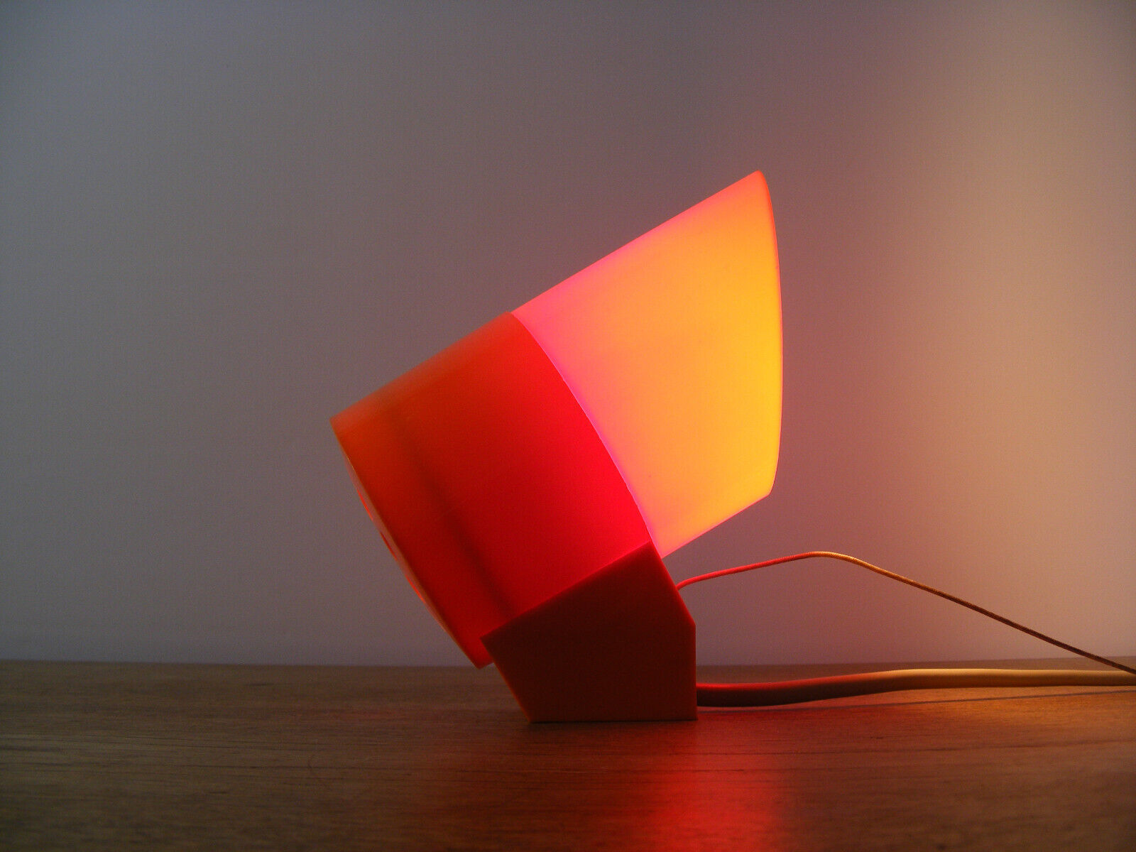 Nordisk Solar NightCap Svend Middelboe 70s Danish Orange Wall Bedside Lamp