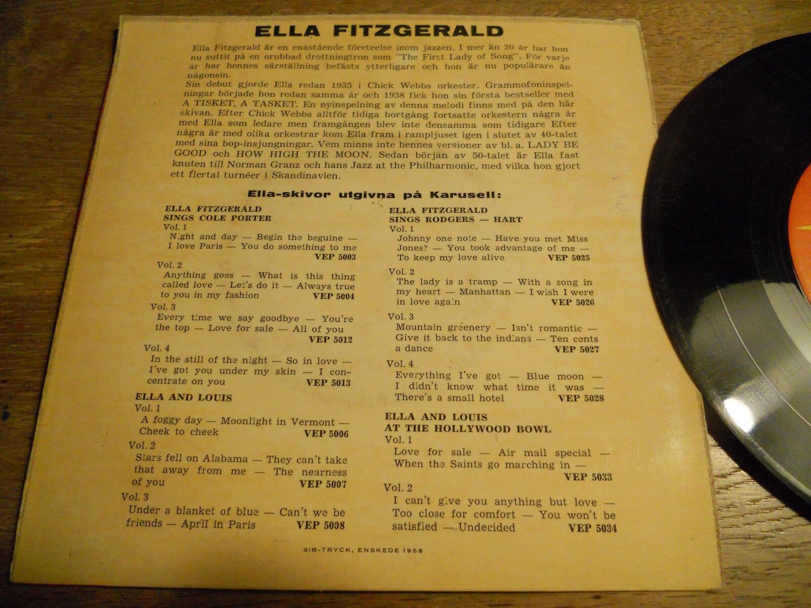 ELLA FITZGERALD "BEALE STREET BLUES" NCB 4 TRACKS EXTENED PLAY KARUSELL RECORDS*