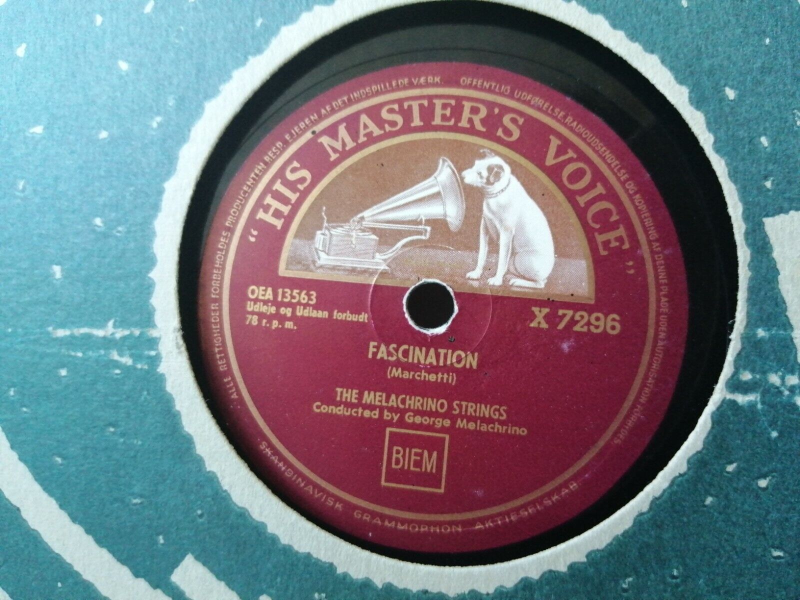 78 rpmTHE MELACHRINO STRINGS FascinationBegin the beguine HMV X7296