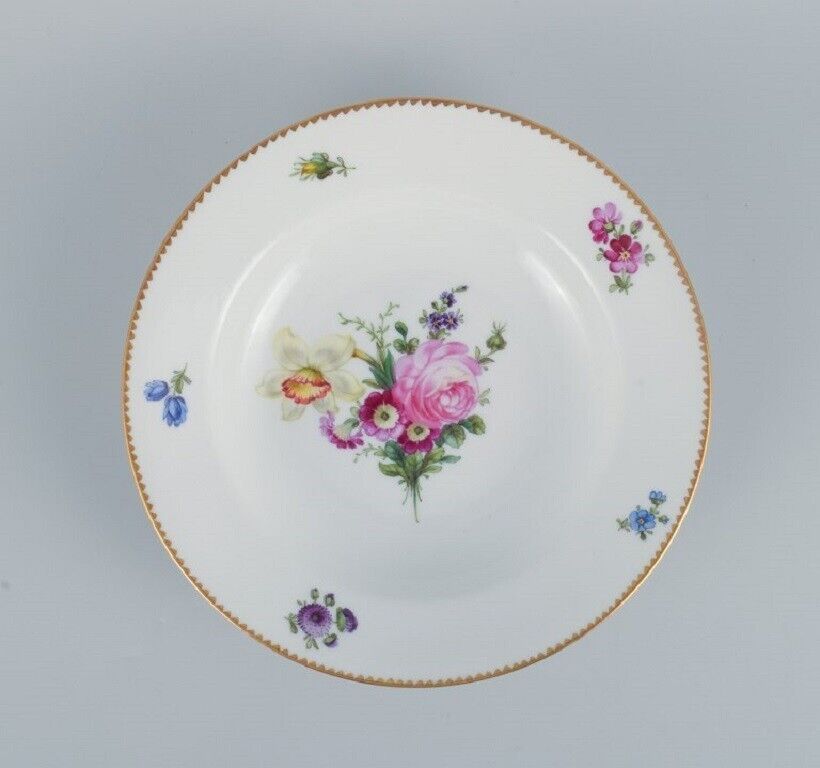 BG Bing  Grondahl Saxon flower Six deep plates decorated with flowers