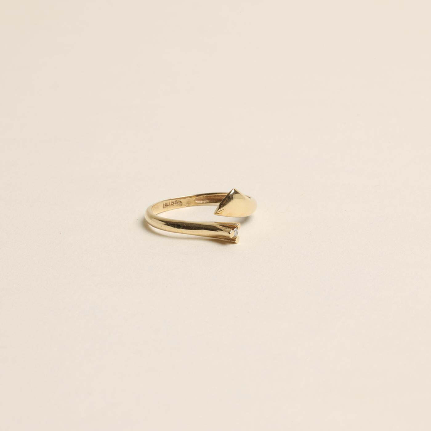 Ring with diamond (0015 ct) in 14K Gold size 6½ | Solid Gold | Fine