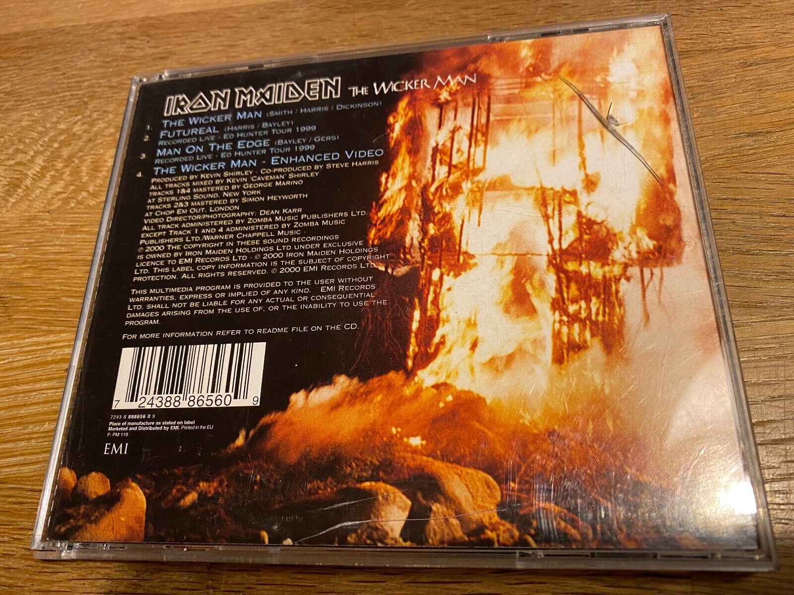 IRON MAIDEN "THE WICKER MAN" 3 AUDIO TRACK + ENHANCED VIDEO TRACK CD SINGLE EMI*