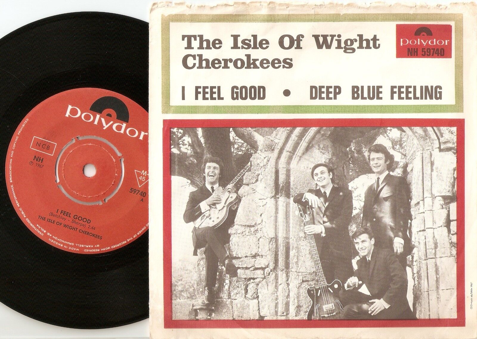 ISLE OF WIGHT CHEROKEES FEEL GOOD/BLUE FEELING SWEDISH 45+PS 1967 MOD FREAKBEAT