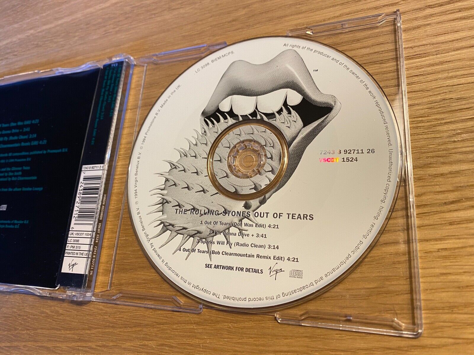 Rolling Stones "OUT OF TEARS" 1994 UK VIRGIN RECORDS 4 TRACK CD SINGLE ENGLAND