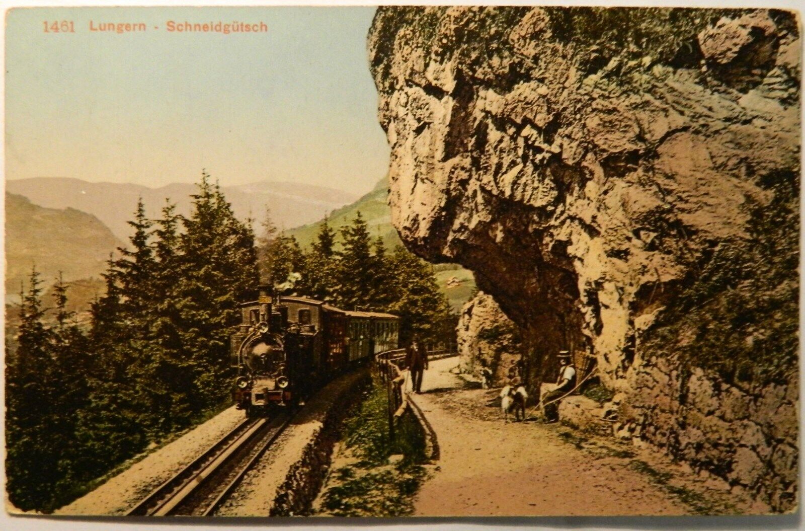 Old postcard: View from Lugern - Schneidgütsch in Switzerland c 1910  Pok1193