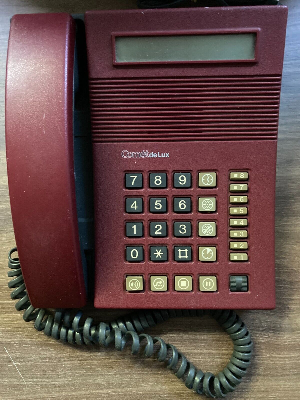 Kirk Comet deLux Digitel 2000 Danish Dark Red 1980s Desk Landline Phone