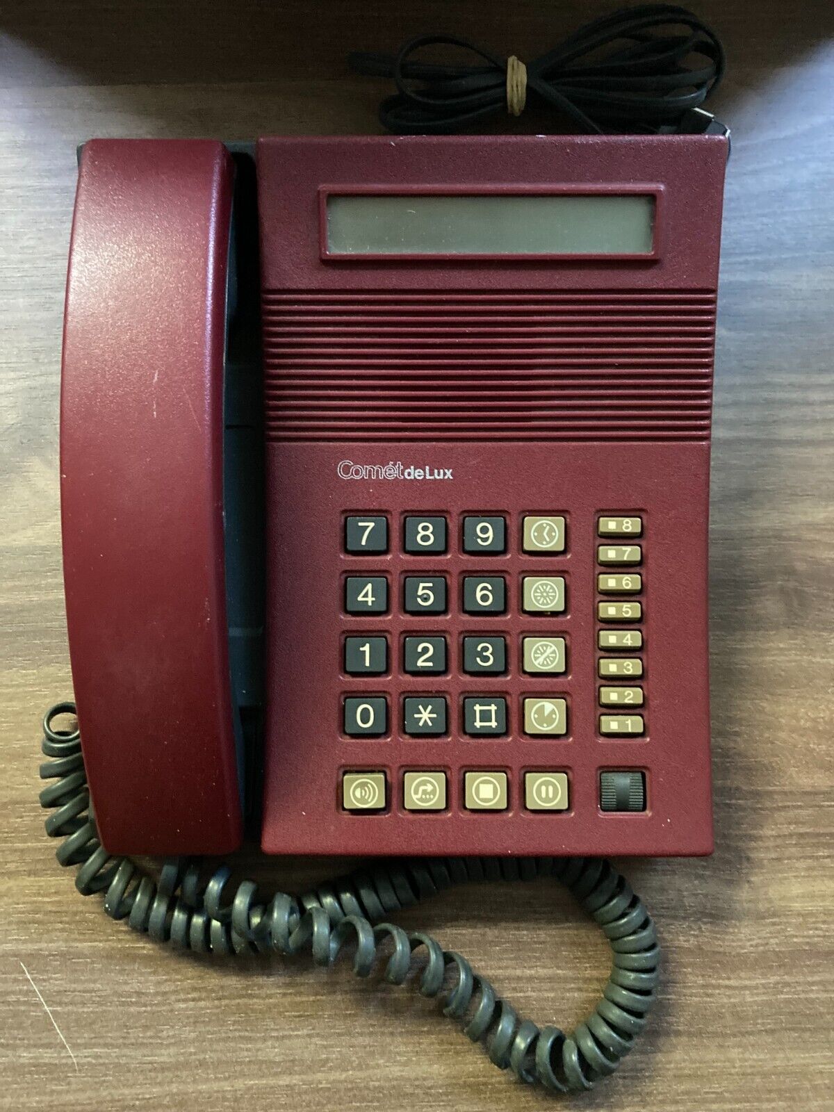 Kirk Comet deLux Digitel 2000 Danish Dark Red 1980s Desk Landline Phone