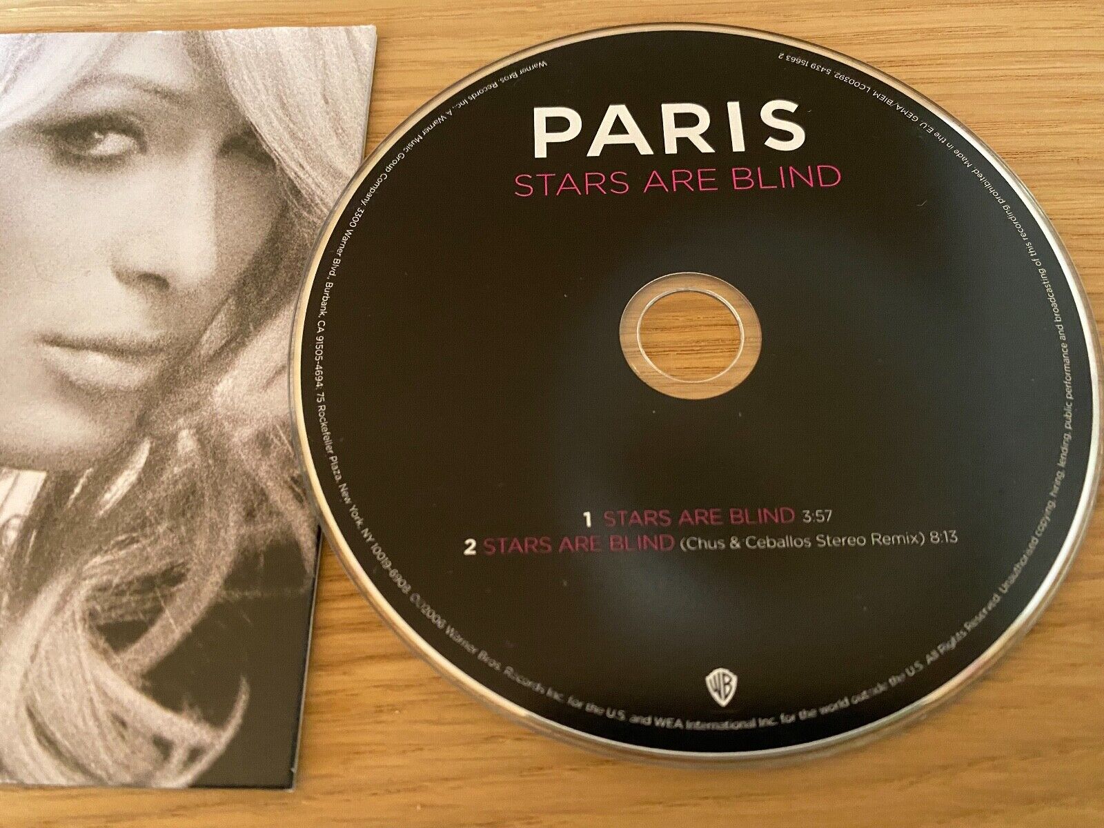 PARIS HILTON "STARS ARE BLIND" 2 TRACK CD SINGLE WARNER BROS RECORDS CARDCOVER*