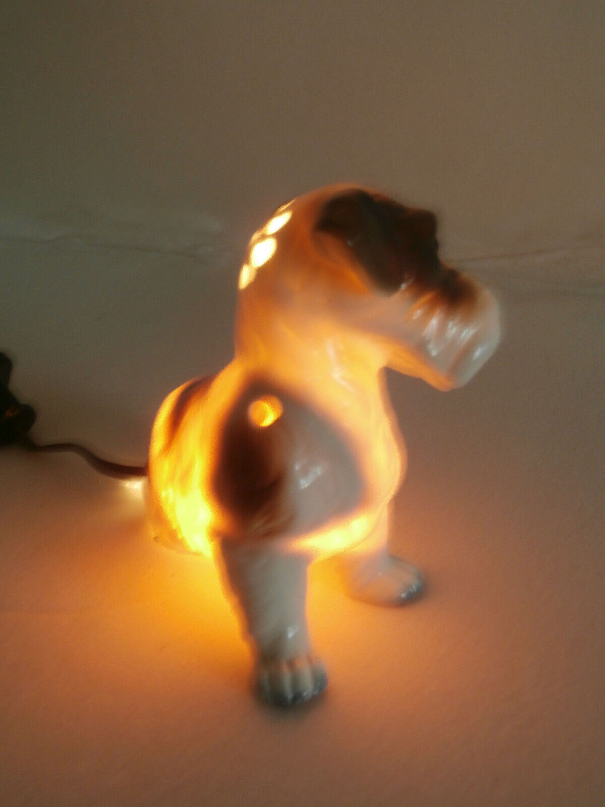 ~Vintage German Dog Perfume Lamp Night light glass eyes Schnauzer CCBerlin works