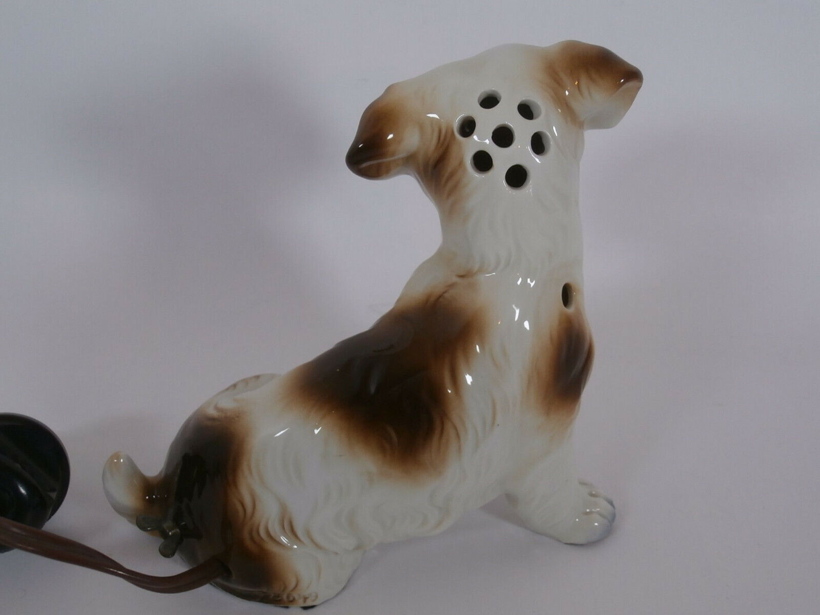 ~Vintage German Dog Perfume Lamp Night light glass eyes Schnauzer CCBerlin works