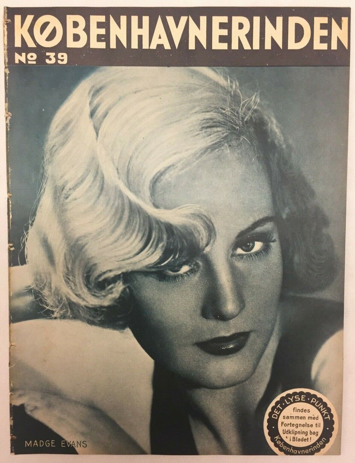 Madge Evans Complete Antique Vintage Danish Magazine 1934 Københavnerinden