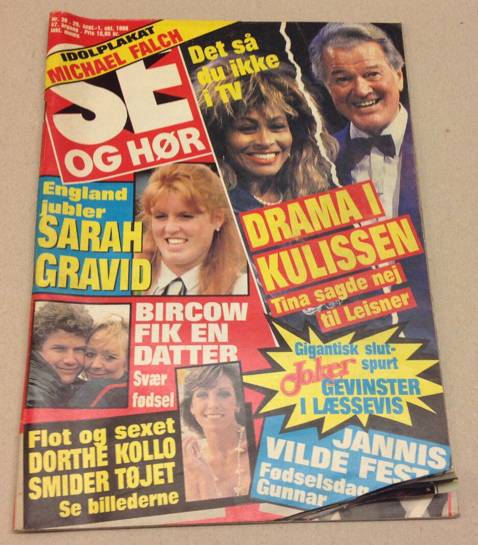 SARAH FERGIE FERGUSON PREGNANCY RUMORS FRONT COVER VINTAGE Danish Magazine 1986