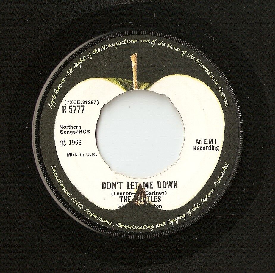 THE BEATLES WITH BILLY PRESTON GET BACK  DON`T LET ME DOWN 45 7" 1969 APPLE