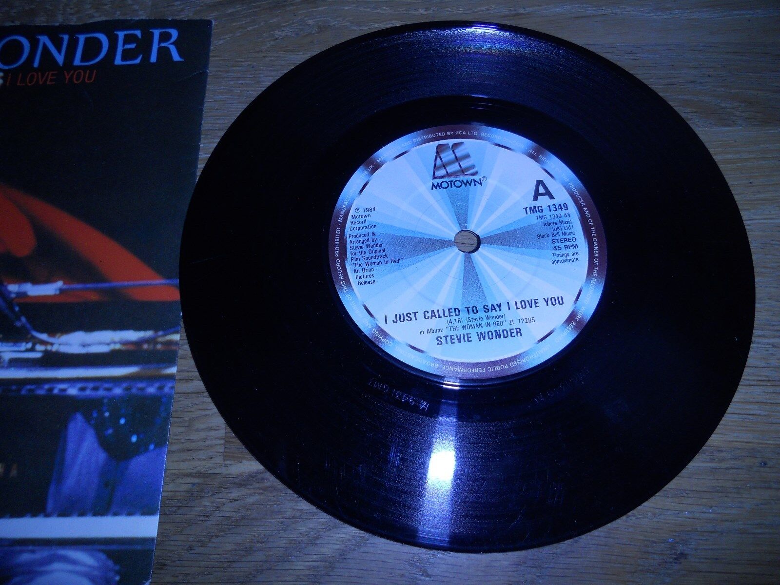 STEVIE WONDER "I JUST CALLED TO SAY I LOVE YOU" 1984 UK VINYL SINGLE MOTOWN