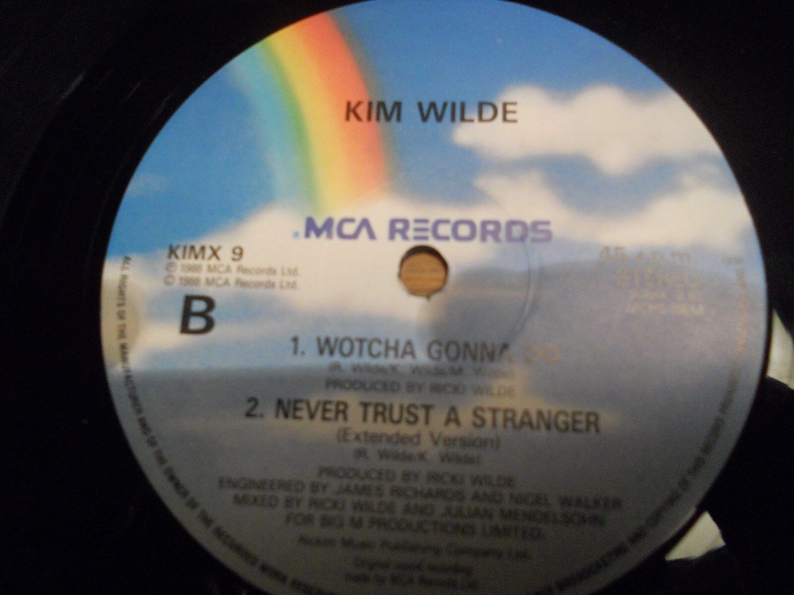 KIM WILDE NEVER TRUST A STRANGER SANJAZZ REMIX MCA RECORDS UK RARE MAXI SINGLE