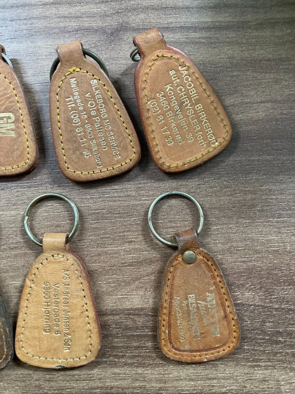 10x Vintage Castrol Danish Leather Keychain Bundle - Rare 1980s Car Dealership